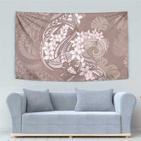 Polynesia Hammerhead Shark Tattoo With Plumeria Lei Tapestry