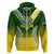 Custom Cook Islands Rugby Hoodie Pacific Go The Kukis Gradient Style LT14 Zip Hoodie Green - Polynesian Pride