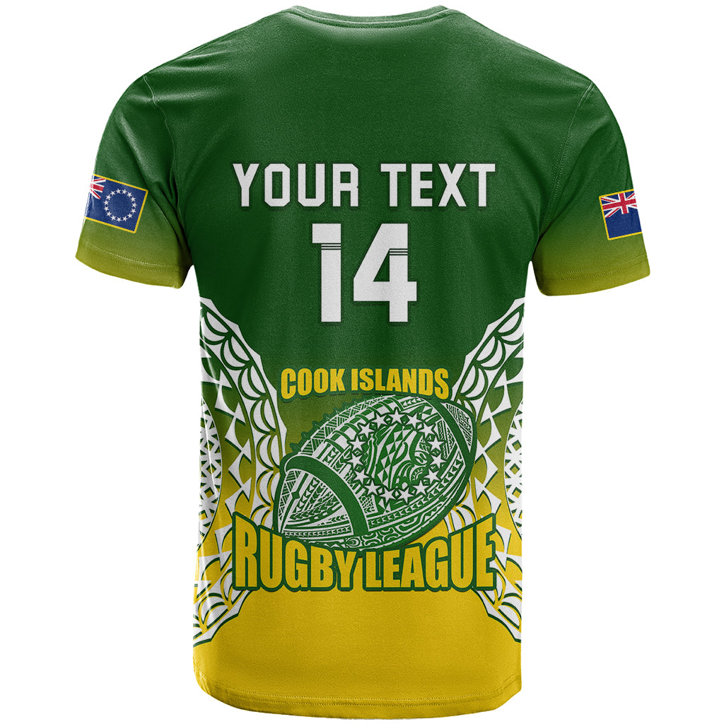 Custom Cook Islands Rugby T Shirt Pacific Go The Kukis Gradient Style LT14 - Polynesian Pride