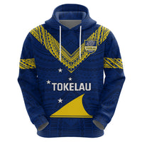 Custom Tokelau Rugby Hoodie Pacific Polynesian Pattern LT14 Zip Hoodie Blue - Polynesian Pride