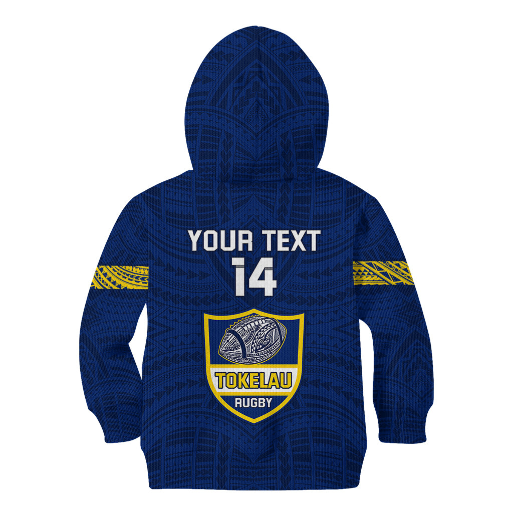 Personalised Tokelau Rugby Kid Hoodie Pacific Polynesian Pattern LT14 - Polynesian Pride