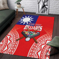 Personalised Taiwan Billiards Area Rug Eight-ball Pool Polynesia Tattoo - Polynesian Pride
