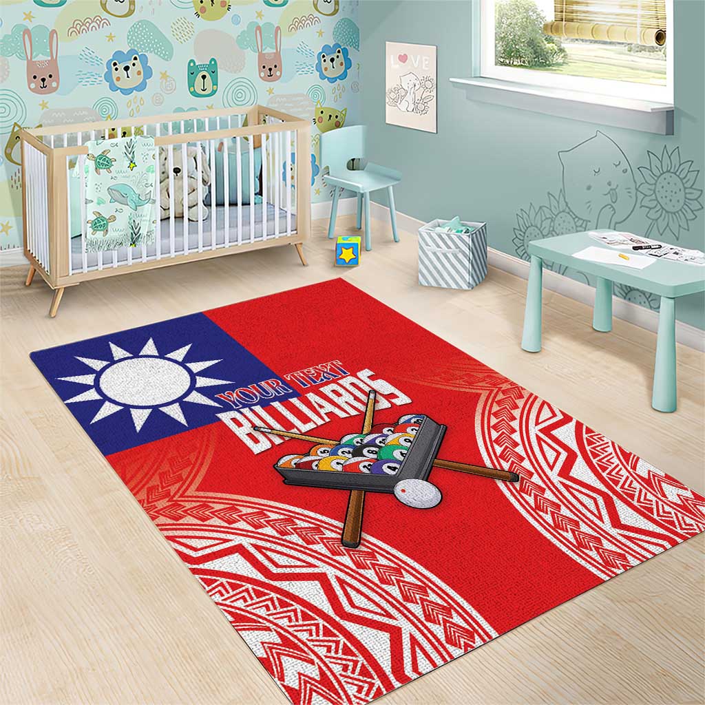 Personalised Taiwan Billiards Area Rug Eight-ball Pool Polynesia Tattoo - Polynesian Pride