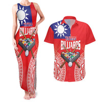 Personalised Taiwan Billiards Couples Matching Tank Maxi Dress and Hawaiian Shirt Eight-ball Pool Polynesia Tattoo - Polynesian Pride