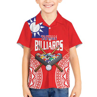 Personalised Taiwan Billiards Family Matching Short Sleeve Bodycon Dress and Hawaiian Shirt Eight-ball Pool Polynesia Tattoo - Polynesian Pride