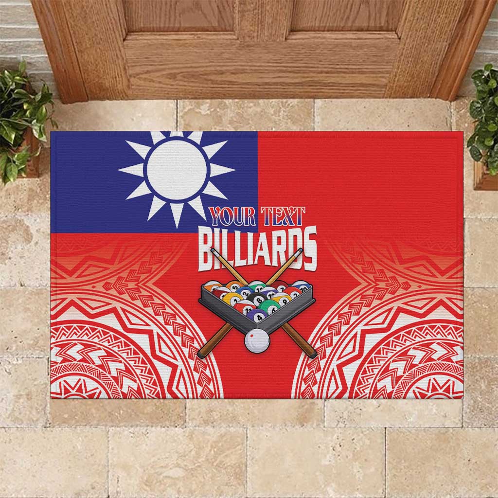 Personalised Taiwan Billiards Rubber Doormat Eight-ball Pool Polynesia Tattoo - Polynesian Pride