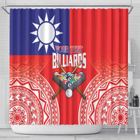 Personalised Taiwan Billiards Shower Curtain Eight-ball Pool Polynesia Tattoo - Polynesian Pride