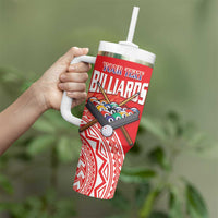 Personalised Taiwan Billiards Tumbler With Handle Eight-ball Pool Polynesia Tattoo - Polynesian Pride