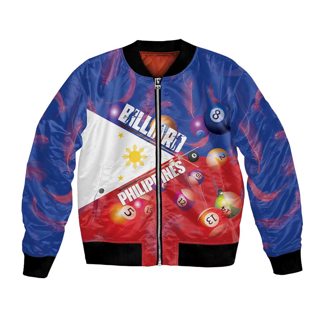 Personalised Philippines Billiards Bomber Jacket Cue With Balls Flag Style - Polynesian Pride