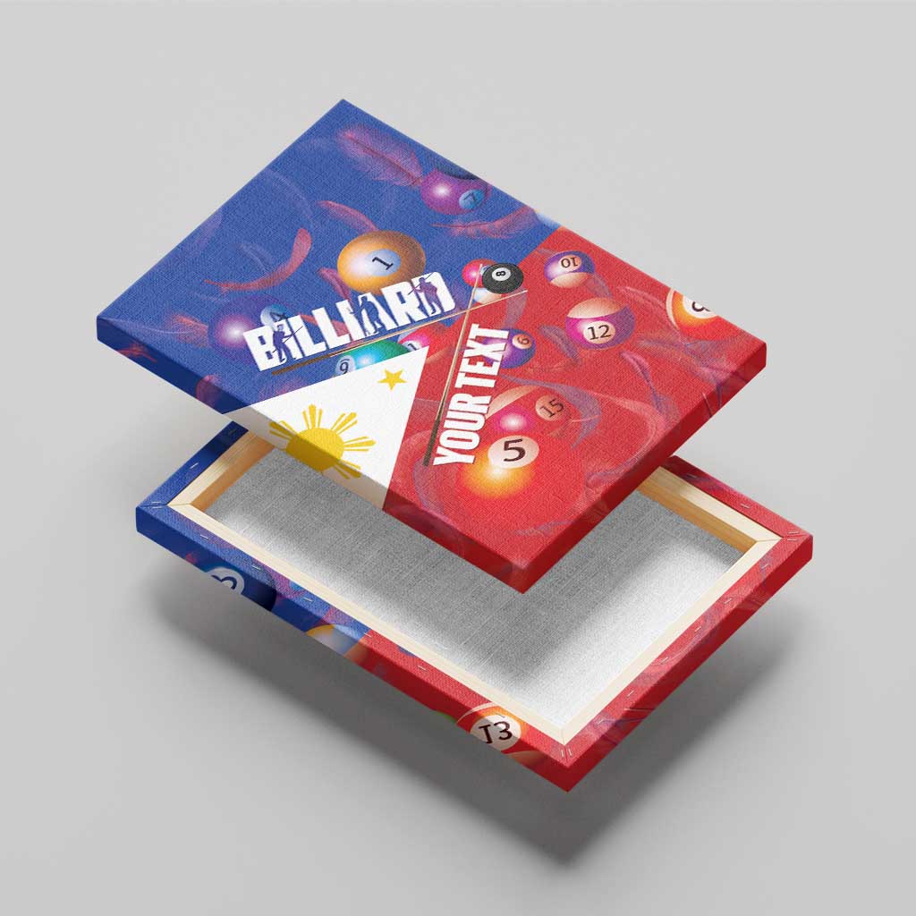 Personalised Philippines Billiards Canvas Wall Art Cue With Balls Flag Style - Polynesian Pride