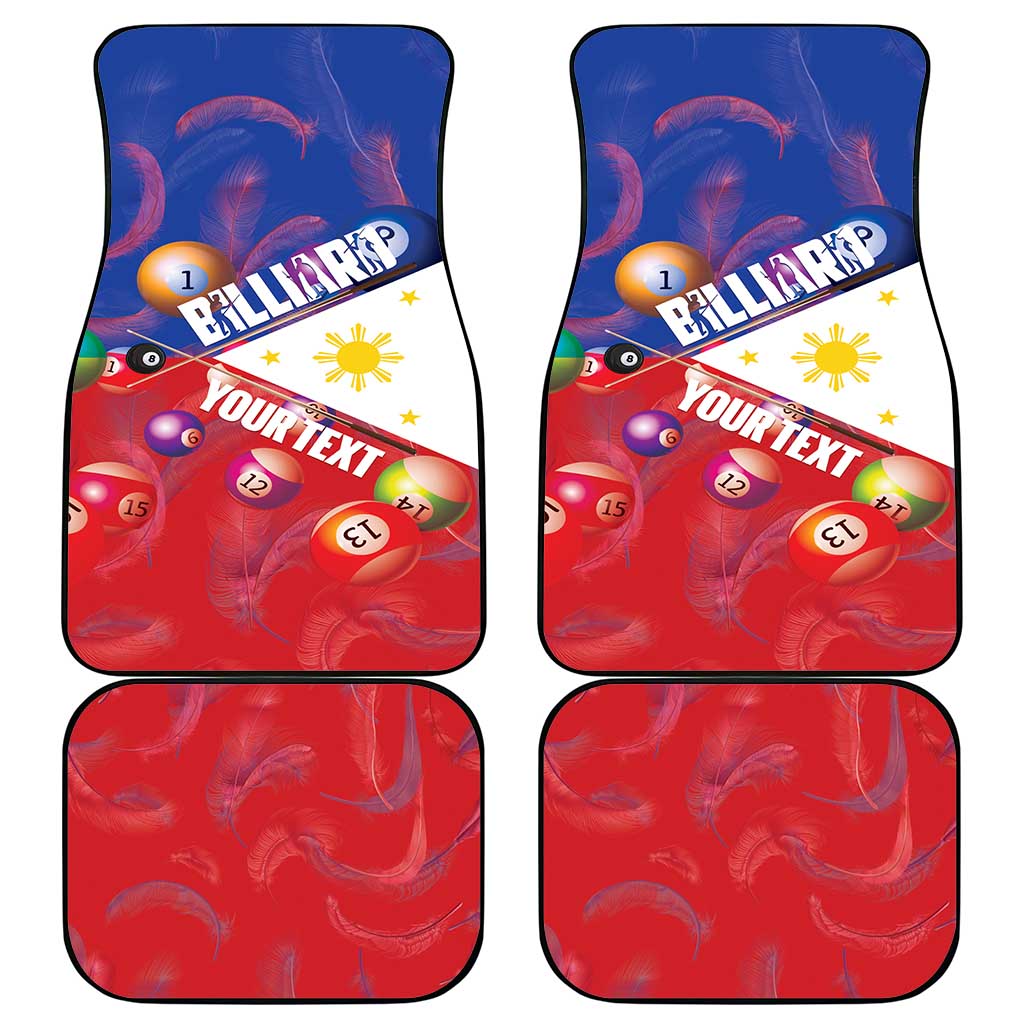 Personalised Philippines Billiards Car Mats Cue With Balls Flag Style - Polynesian Pride