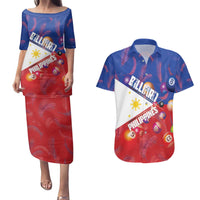 Personalised Philippines Billiards Couples Matching Puletasi and Hawaiian Shirt Cue With Balls Flag Style - Polynesian Pride
