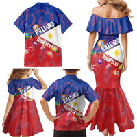 Personalised Philippines Billiards Family Matching Mermaid Dress and Hawaiian Shirt Cue With Balls Flag Style - Polynesian Pride