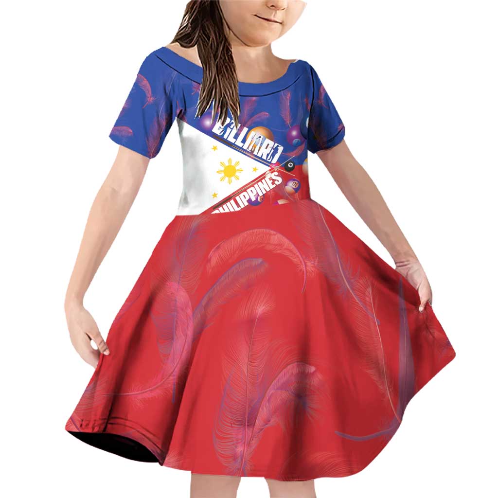 Personalised Philippines Billiards Family Matching Off Shoulder Short Dress and Hawaiian Shirt Cue With Balls Flag Style - Polynesian Pride