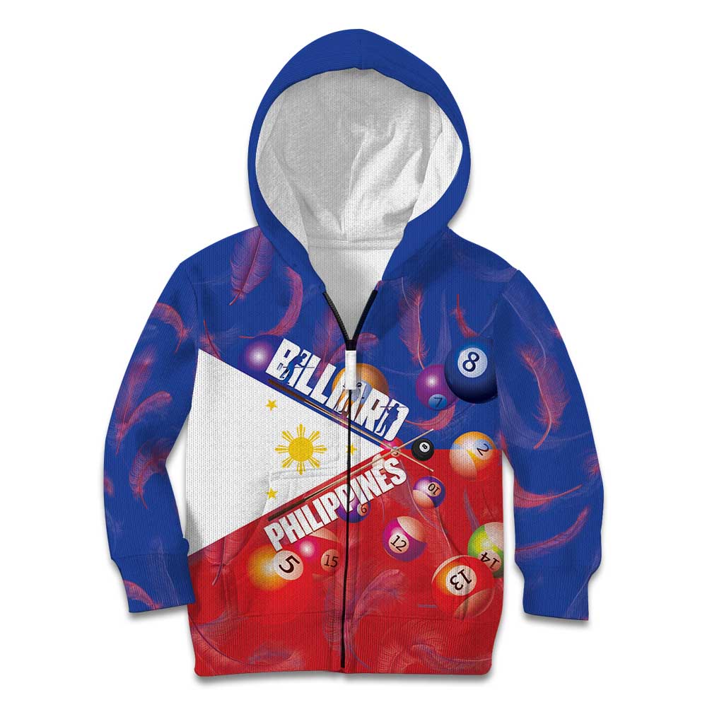 Personalised Philippines Billiards Kid Hoodie Cue With Balls Flag Style - Polynesian Pride
