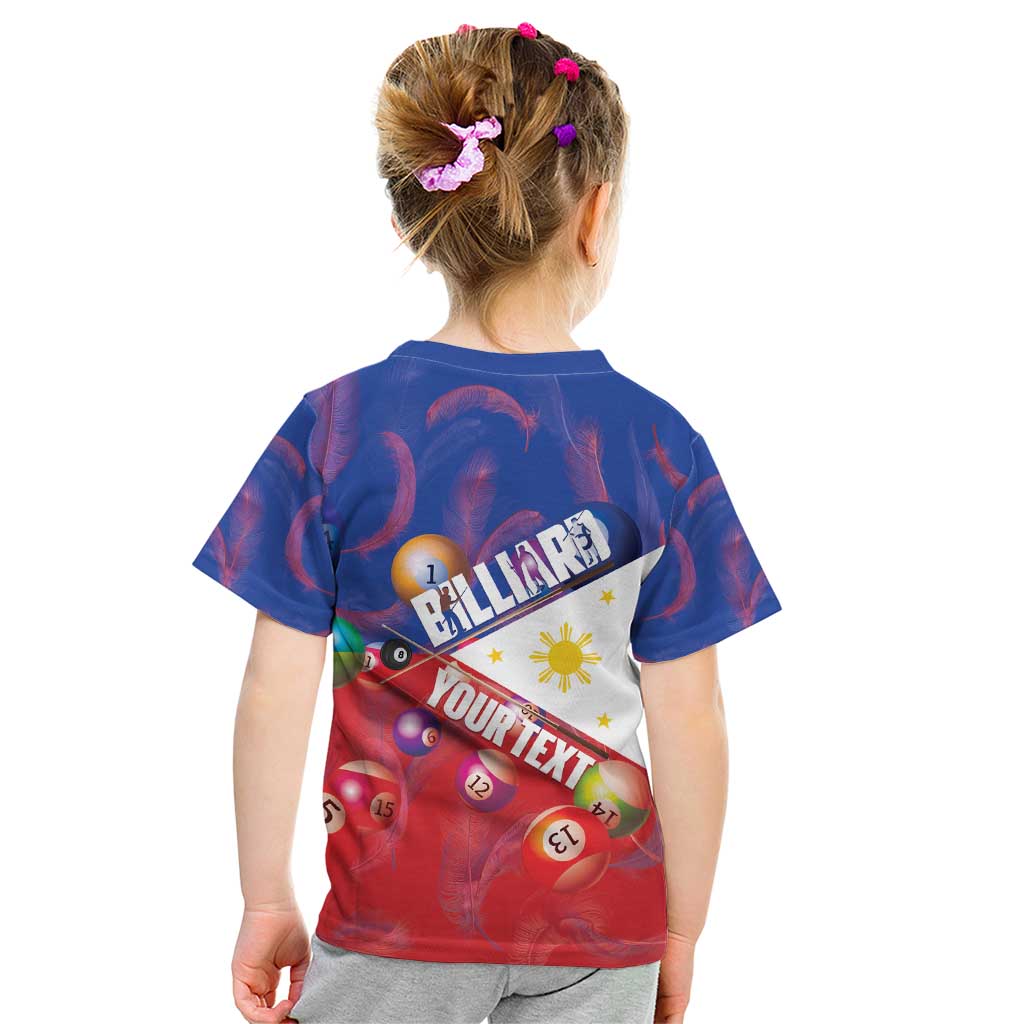 Personalised Philippines Billiards Kid T Shirt Cue With Balls Flag Style - Polynesian Pride