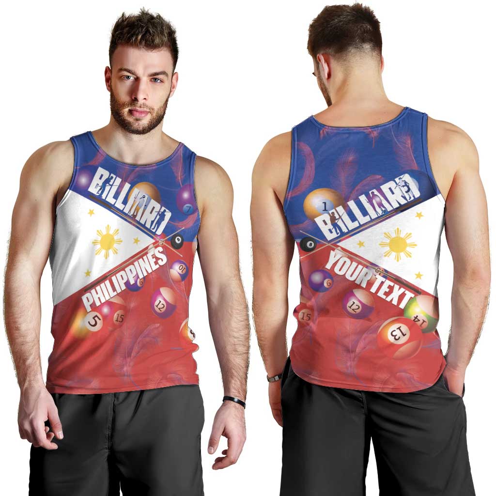 Personalised Philippines Billiards Men Tank Top Cue With Balls Flag Style - Polynesian Pride