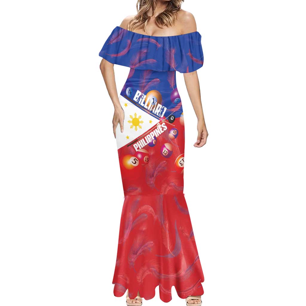 Personalised Philippines Billiards Mermaid Dress Cue With Balls Flag Style - Polynesian Pride