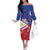 Personalised Philippines Billiards Off The Shoulder Long Sleeve Dress Cue With Balls Flag Style - Polynesian Pride