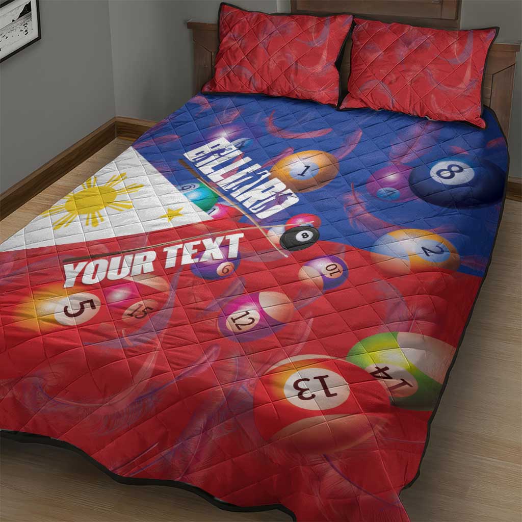 Personalised Philippines Billiards Quilt Bed Set Cue With Balls Flag Style - Polynesian Pride