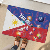Personalised Philippines Billiards Rubber Doormat Cue With Balls Flag Style - Polynesian Pride