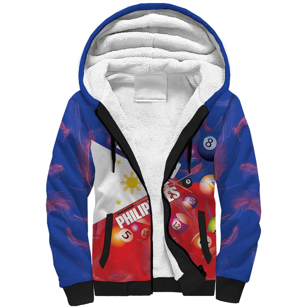 Personalised Philippines Billiards Sherpa Hoodie Cue With Balls Flag Style - Polynesian Pride