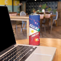 Personalised Philippines Billiards Skinny Tumbler Cue With Balls Flag Style - Polynesian Pride