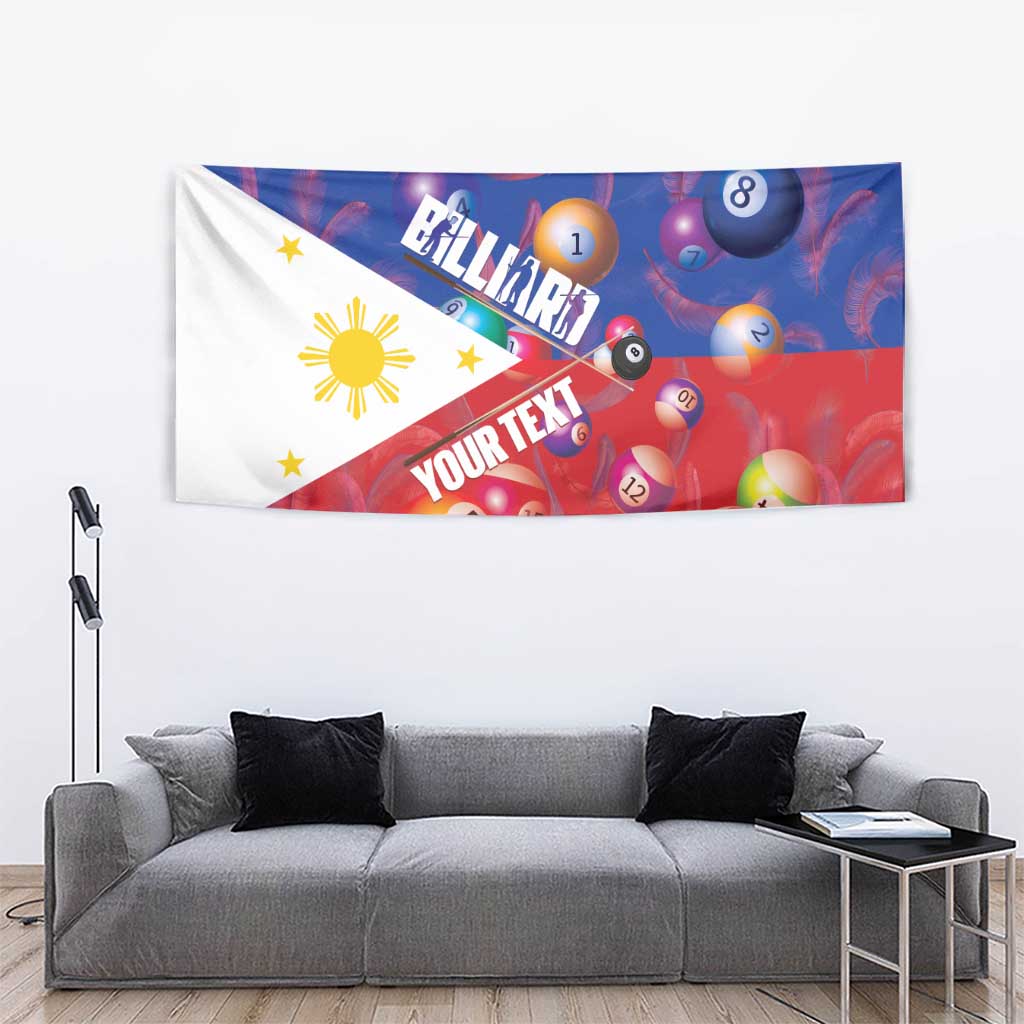 Personalised Philippines Billiards Tapestry Cue With Balls Flag Style - Polynesian Pride