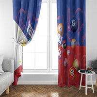 Personalised Philippines Billiards Window Curtain Cue With Balls Flag Style - Polynesian Pride