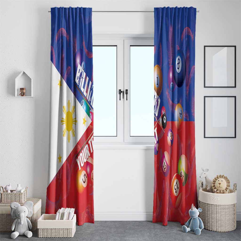 Personalised Philippines Billiards Window Curtain Cue With Balls Flag Style - Polynesian Pride