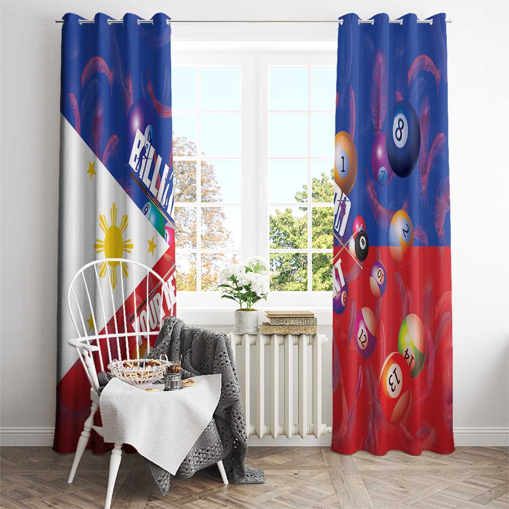 Personalised Philippines Billiards Window Curtain Cue With Balls Flag Style - Polynesian Pride