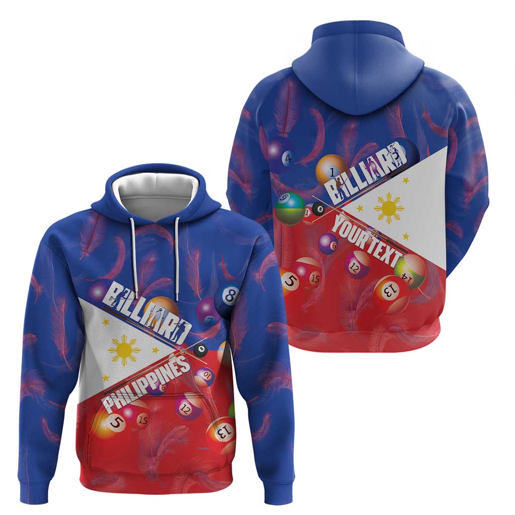 Personalised Philippines Billiards Zip Hoodie Cue With Balls Flag Style - Polynesian Pride