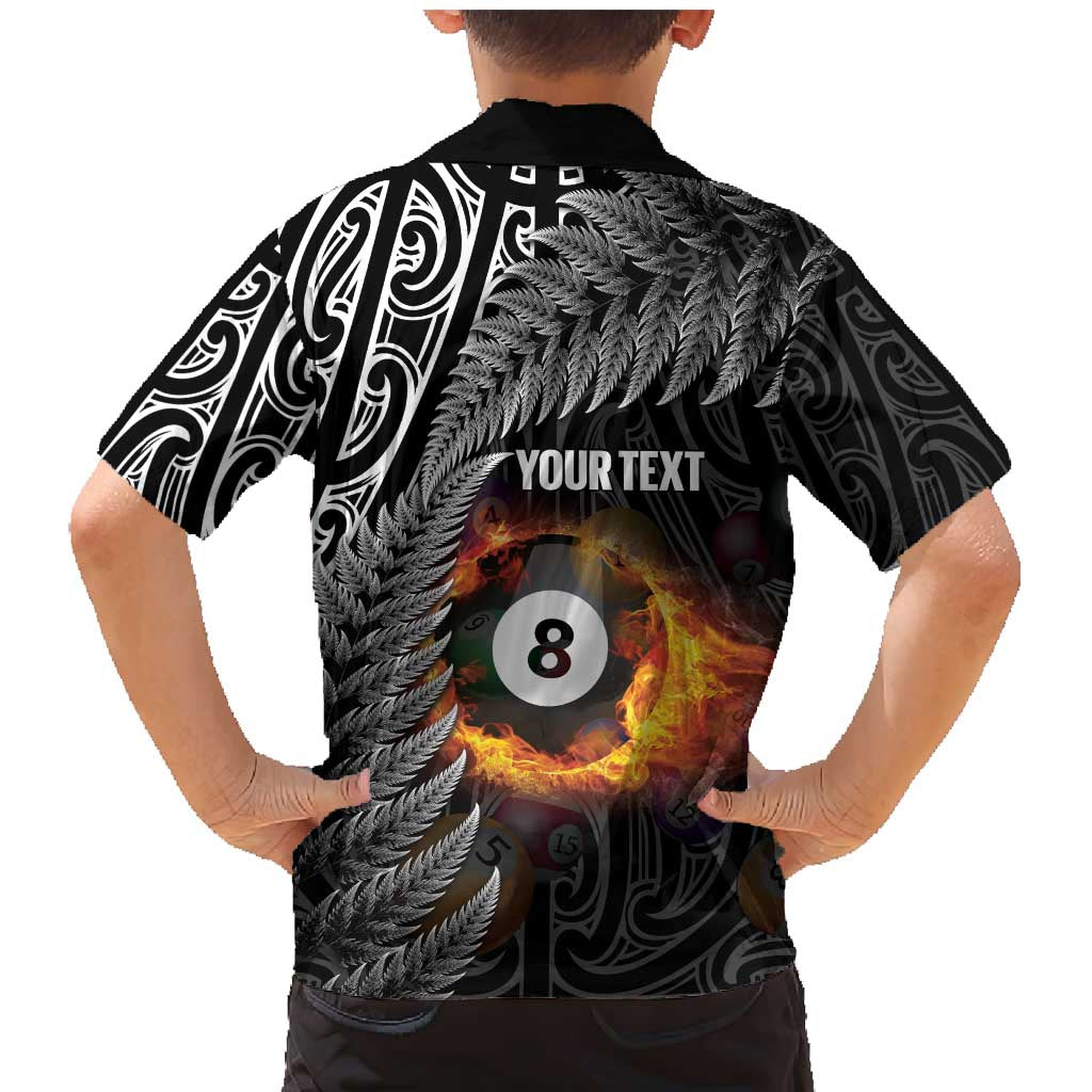 Personalised New Zealand Billiards Family Matching Mermaid Dress and Hawaiian Shirt Maori Fern On Fire 8 Ball LT14 - Polynesian Pride