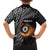 Personalised New Zealand Billiards Family Matching Off The Shoulder Long Sleeve Dress and Hawaiian Shirt Maori Fern On Fire 8 Ball - Polynesian Pride