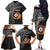 Personalised New Zealand Billiards Family Matching Off The Shoulder Long Sleeve Dress and Hawaiian Shirt Maori Fern On Fire 8 Ball - Polynesian Pride