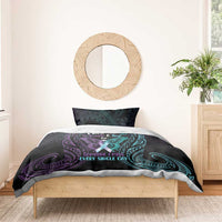 Suicide Awareness Memorial Bedding Set I Wear Purple and Teal For Someone I Miss - Polynesian Pride