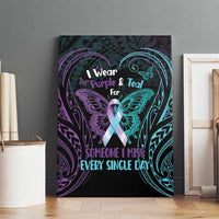 Suicide Awareness Memorial Canvas Wall Art I Wear Purple and Teal For Someone I Miss - Polynesian Pride