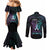 Suicide Awareness Memorial Couples Matching Mermaid Dress and Long Sleeve Button Shirt I Wear Purple and Teal For Someone I Miss - Polynesian Pride