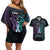 Suicide Awareness Memorial Couples Matching Off Shoulder Short Dress and Hawaiian Shirt I Wear Purple and Teal For Someone I Miss - Polynesian Pride