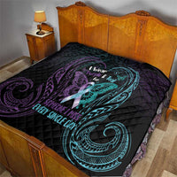 Suicide Awareness Memorial Quilt I Wear Purple and Teal For Someone I Miss - Polynesian Pride