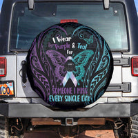 Suicide Awareness Memorial Spare Tire Cover I Wear Purple and Teal For Someone I Miss - Polynesian Pride