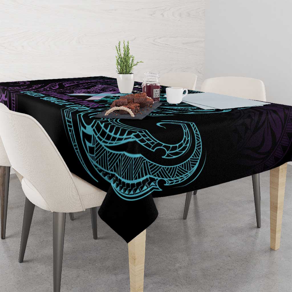Suicide Awareness Memorial Tablecloth I Wear Purple and Teal For Someone I Miss - Polynesian Pride