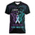 Suicide Awareness Memorial Women V-Neck T-Shirt I Wear Purple and Teal For Someone I Miss - Polynesian Pride
