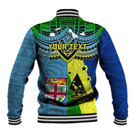Custom Malampa Fiji Day Baseball Jacket Together We Grow Proud Polynesian Tapa Artsy LT14 - Polynesian Pride