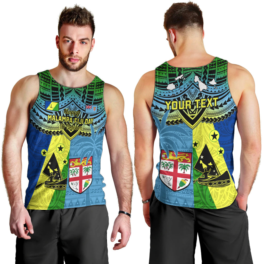 Custom Malampa Fiji Day Men Tank Top Together We Grow Proud Polynesian Tapa Artsy LT14 - Polynesian Pride