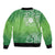 Polynesia Depression Awareness Bomber Jacket Sunflower Green Ribbons Polynesian Tattoo