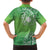 Polynesia Depression Awareness Family Matching Short Sleeve Bodycon Dress and Hawaiian Shirt Sunflower Green Ribbons Polynesian Tattoo