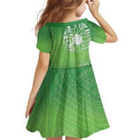 Polynesia Depression Awareness Family Matching Summer Maxi Dress and Hawaiian Shirt Sunflower Green Ribbons Polynesian Tattoo