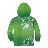 Polynesia Depression Awareness Kid Hoodie Sunflower Green Ribbons Polynesian Tattoo