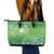 Polynesia Depression Awareness Leather Tote Bag Sunflower Green Ribbons Polynesian Tattoo